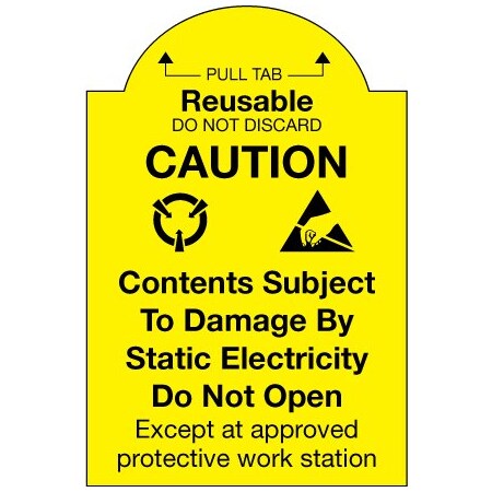 Bsc Preferred 2 x 3'' - ''Pull Tab Reusable - Do Not Discard'' Labels BUY00029294